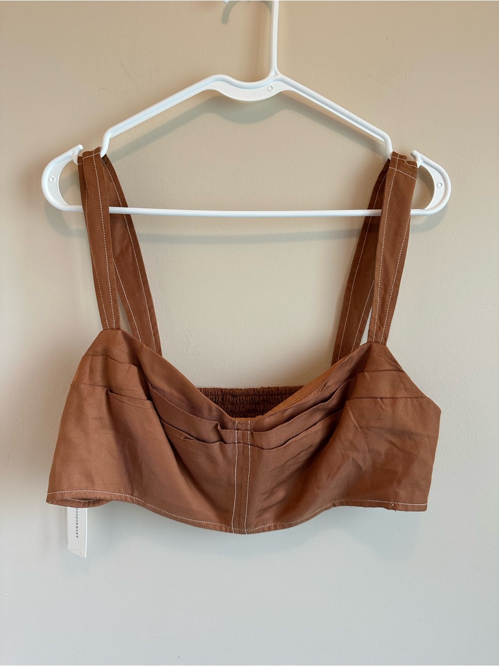 NWT Anthropology Woman’s M Seamed Corset Bra Top Rust Boho Stretch Straps